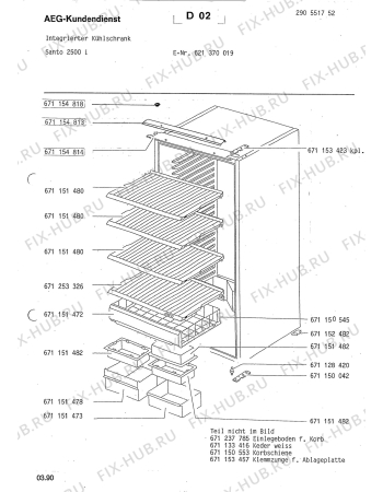 Взрыв-схема холодильника Aeg 621370019 - Схема узла Housing 001