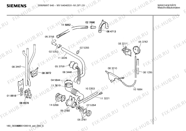 Схема №1 WV64040531 SIWAMAT 640 с изображением Панель для стиральной машины Siemens 00116802