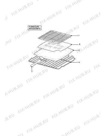 Взрыв-схема плиты (духовки) Zanussi ZCG7700XN - Схема узла H10 Furniture