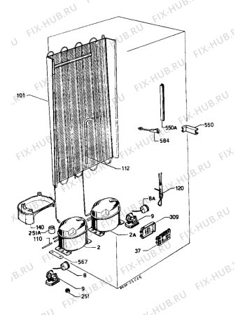 Взрыв-схема холодильника Zanussi ZFC22/10RD - Схема узла Cooling system 017