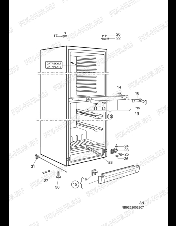 Взрыв-схема холодильника Electrolux ERB35253W - Схема узла C10 Cabinet
