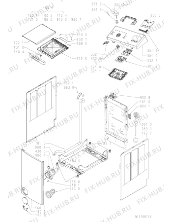 Схема №1 WMTF 601 L CIS с изображением Блок управления для стиралки Whirlpool 481010707588