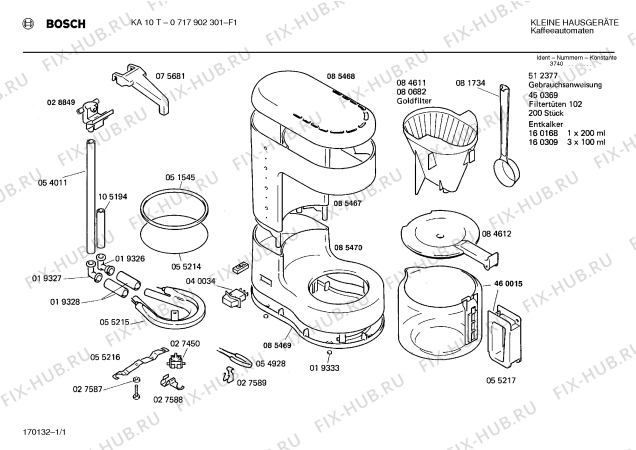 Схема №1 TKA820070 с изображением Стеклянная колба для электрокофеварки Bosch 00460018