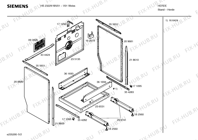 Схема №3 HS23229NN с изображением Инструкция по эксплуатации для плиты (духовки) Siemens 00590546