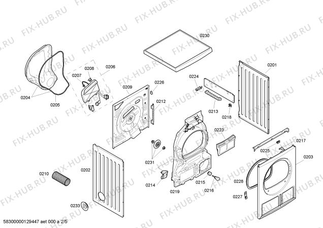 Схема №2 4SE71400A se-7140 с изображением Крышка для электросушки Bosch 00643454