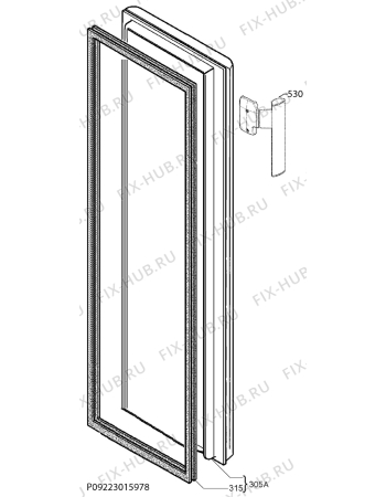 Взрыв-схема холодильника Aeg A52200GSW1 - Схема узла Door 003