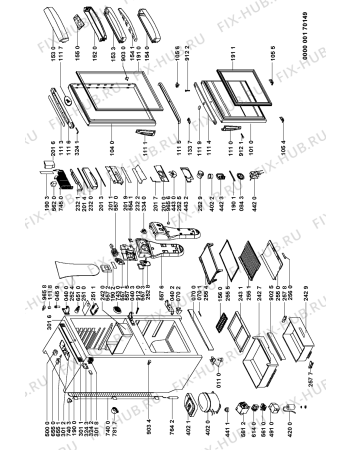 Схема №1 ARC 7920/AL с изображением Ящик (корзина) для холодильника Whirlpool 481241848629