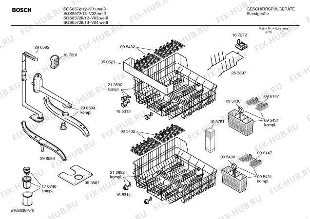 Схема №4 SGS8572 Exklusiv с изображением Инструкция по эксплуатации для посудомойки Bosch 00520469