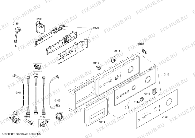 Схема №3 W5320X0EU с изображением Ручка выбора программ для стиралки Bosch 00600642