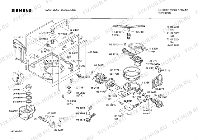 Схема №3 SN132045 с изображением Панель для посудомойки Siemens 00117676