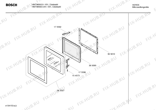 Взрыв-схема микроволновой печи Bosch HMT9856EU - Схема узла 02