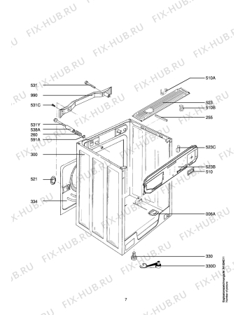 Взрыв-схема стиральной машины Aeg LAV70780-W - Схема узла Housing 001
