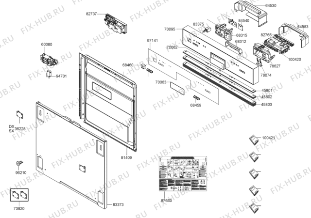 Взрыв-схема посудомоечной машины Gorenje GI62324X-1 (444487, PMS60I) - Схема узла 02