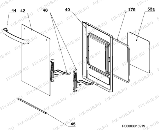 Взрыв-схема плиты (духовки) Zanussi ZCG054GW - Схема узла Door