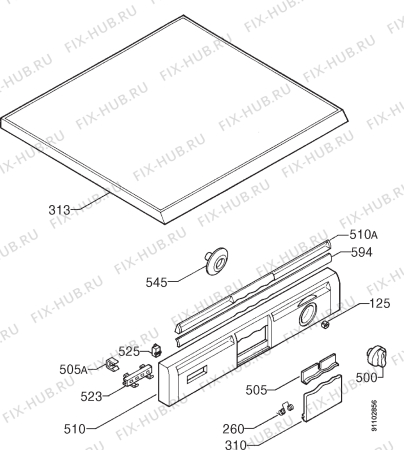 Взрыв-схема посудомоечной машины Zanussi ZP3628 - Схема узла Command panel 037