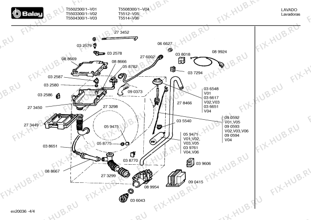 Схема №2 T5634 с изображением Регулятор давления для стиралки Bosch 00036548