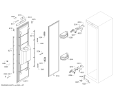 Схема №3 T24ID800LP с изображением Дверь для холодильной камеры Bosch 00711803