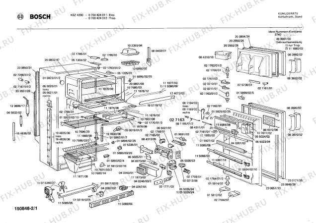 Схема №2 0700424011 KSZ 4200 с изображением Терморегулятор для холодильника Siemens 00055028
