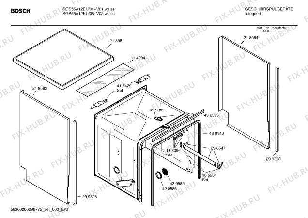 Схема №2 SGS55A12EU с изображением Краткая инструкция для посудомойки Bosch 00588277