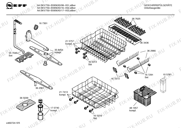 Схема №5 S5956X0 Art:SKV750 с изображением Инструкция по эксплуатации для электропосудомоечной машины Bosch 00582979