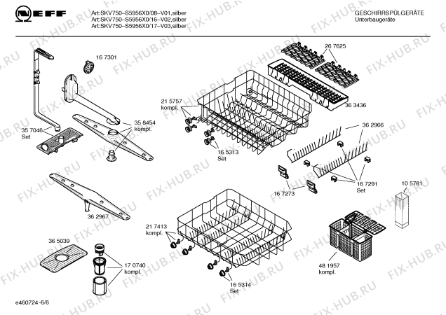 Схема №5 S5956X0 Art:SKV750 с изображением Инструкция по эксплуатации для электропосудомоечной машины Bosch 00582980