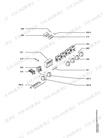 Взрыв-схема плиты (духовки) Aeg Electrolux E1100-4-M EU R05 - Схема узла Functional parts 267