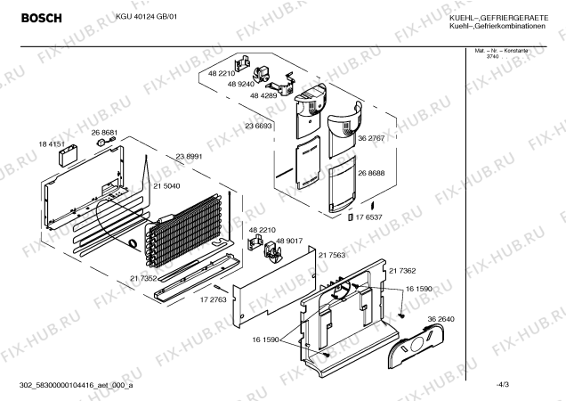 Схема №2 KGU40124GB с изображением Инструкция по эксплуатации для холодильника Bosch 00591652