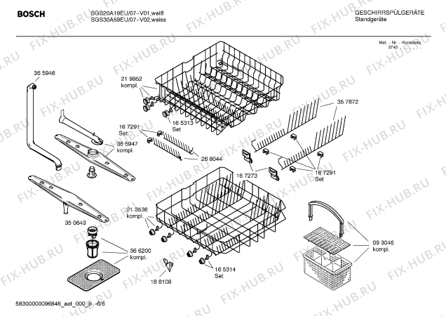 Схема №3 SGS30A59EU с изображением Инструкция по эксплуатации для посудомоечной машины Bosch 00585781