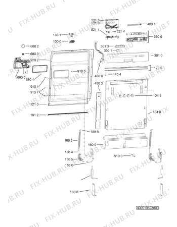 Схема №1 PDSU 6232 A++ X с изображением Блок управления для посудомоечной машины Whirlpool 481010606539
