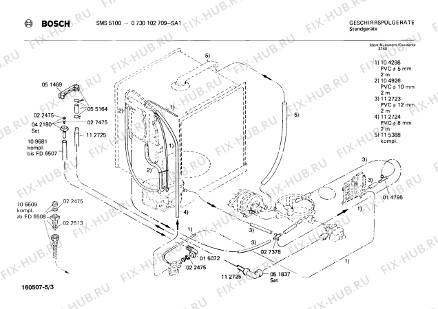 Взрыв-схема посудомоечной машины Bosch 0730102709 SMS5100 - Схема узла 03