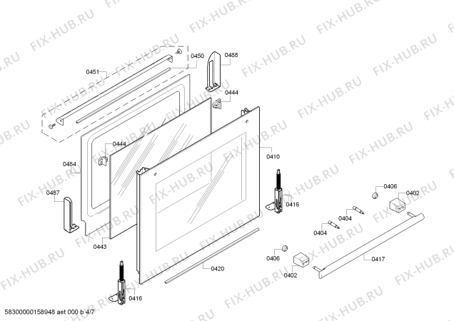 Взрыв-схема плиты (духовки) Bosch HCE852321U - Схема узла 04