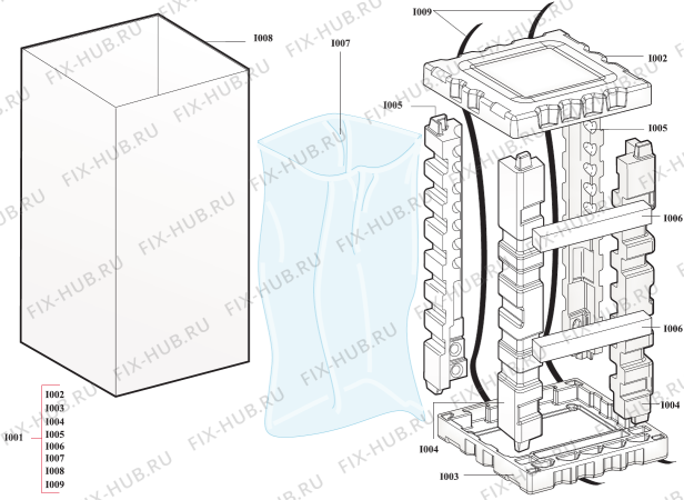 Взрыв-схема холодильника Gorenje RF2816 (170563, GDX28H) - Схема узла 09