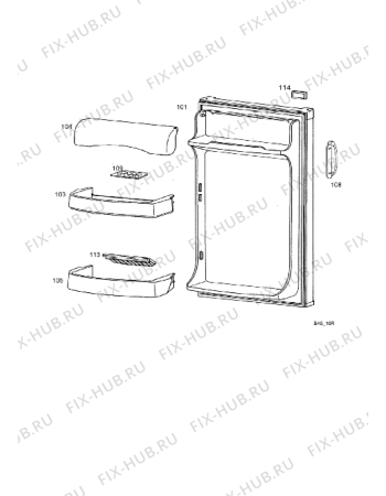 Взрыв-схема холодильника Elektro Helios KC1699 - Схема узла Door 003