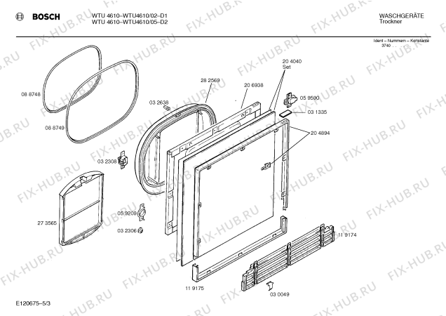 Схема №1 WTU4610 с изображением Панель для сушильной машины Bosch 00277865