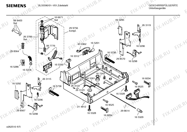 Взрыв-схема посудомоечной машины Siemens SL55590 - Схема узла 05