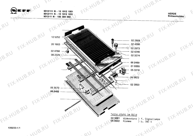 Схема №1 195304093 9012.11N с изображением Переключатель для электропечи Bosch 00024286