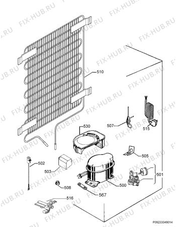 Взрыв-схема холодильника Zanussi ZRG16602WV - Схема узла Cooling system 017
