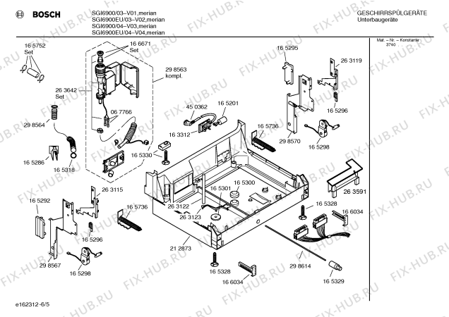 Взрыв-схема посудомоечной машины Bosch SGI6900 - Схема узла 05