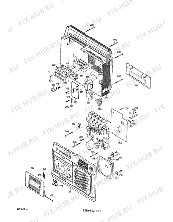 Взрыв-схема аудиотехники Siemens RC6114 - Схема узла 04