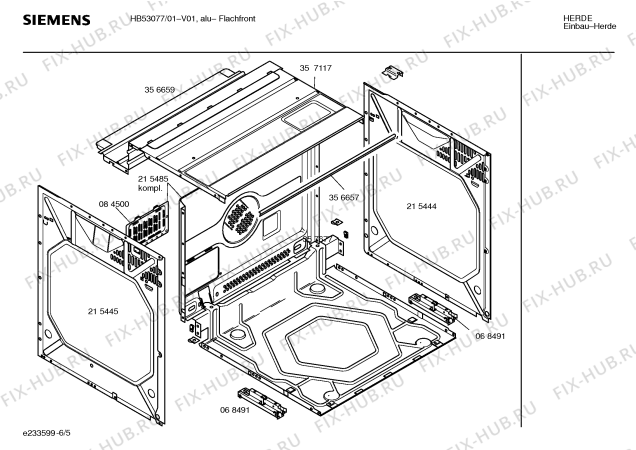 Схема №3 HB53077 с изображением Инструкция по эксплуатации для плиты (духовки) Siemens 00528114