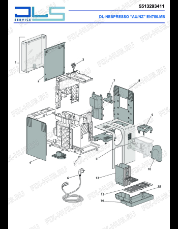Схема №2 EN750.MB LATTISSIMA PRO с изображением Электропитание для кофеварки (кофемашины) DELONGHI 5013212041