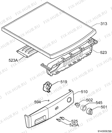 Взрыв-схема стиральной машины Zanussi Electrolux FA4412 - Схема узла Command panel 037