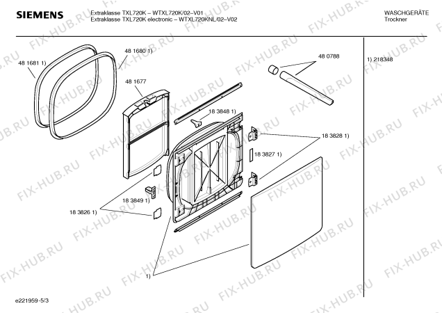 Схема №2 WTXL720K Extraklasse TXL720K с изображением Панель управления для сушилки Siemens 00362517