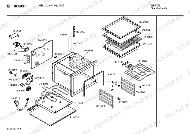 Схема №4 HSL102KSC с изображением Инструкция по эксплуатации для электропечи Bosch 00523833