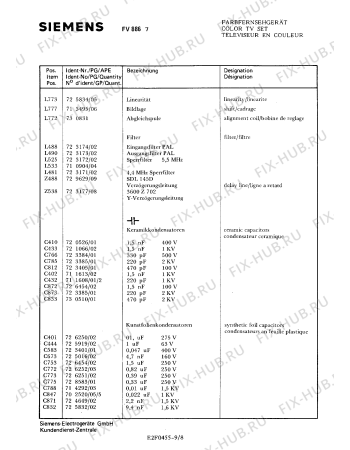 Взрыв-схема телевизора Siemens FV8867 - Схема узла 09