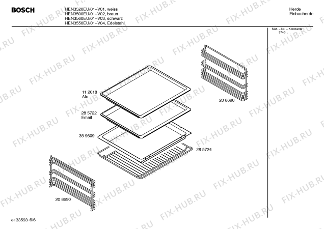 Схема №3 HEN3520EU с изображением Инструкция по эксплуатации для духового шкафа Bosch 00527055