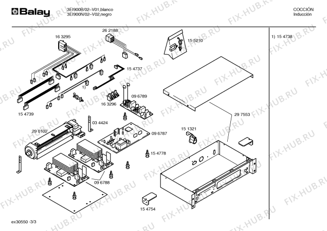 Схема №3 3EI900B с изображением Корпус для электропечи Bosch 00297553
