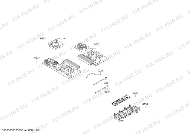 Взрыв-схема плиты (духовки) Bosch PIJ651B17E IH6.1 - Standard - Схема узла 02
