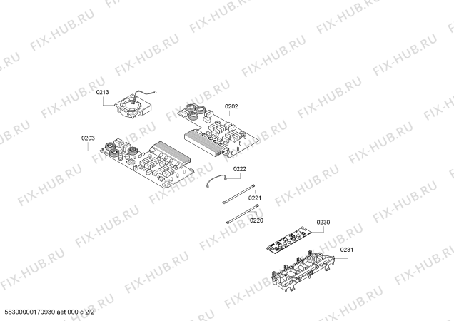 Взрыв-схема плиты (духовки) Siemens EH651FL17E IH6.1 - Standard - Схема узла 02