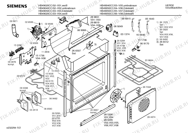 Схема №2 HB49050CC с изображением Инструкция по эксплуатации для духового шкафа Siemens 00519732